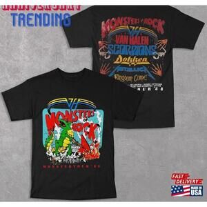 80 S Monster Of Rock Tshirt Tour Concert 2 Sided